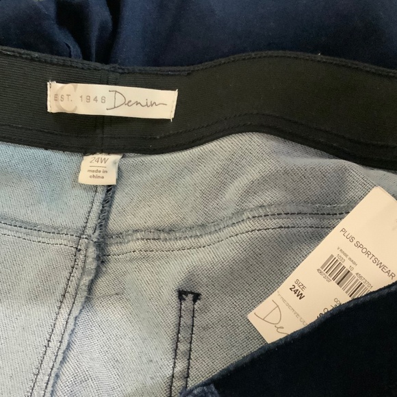 Cato Flare Pull On Elastic Waist Dark Wash Jeans Plus Size 24 NWT - Picture 9 of 10